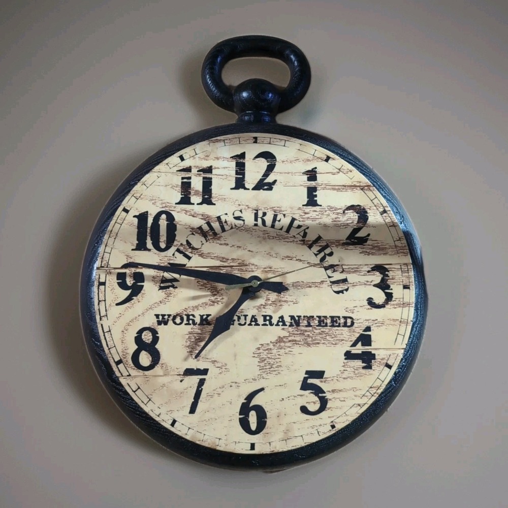 Watches Repaired Wall Clock Vintage Cardboard Back